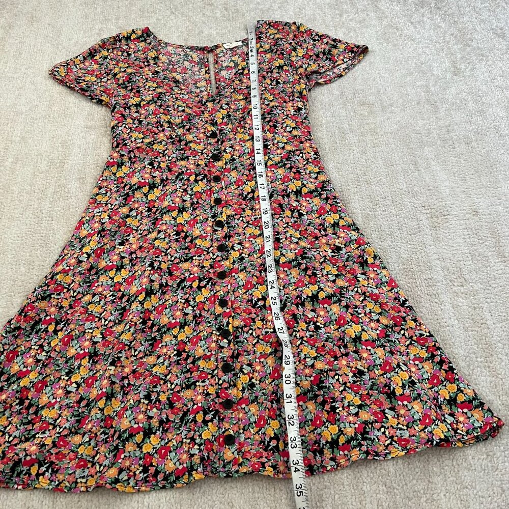 Kohl's Mason & Belle Floral Short Sleeve Rayon Mini Dress S - Picture 5 of 10